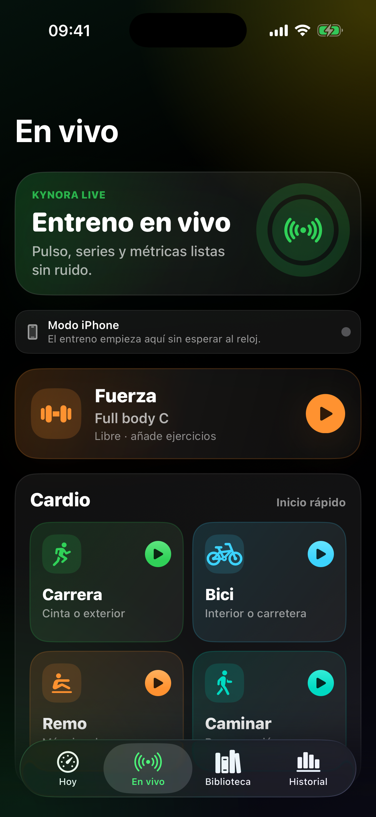 Pantalla En vivo